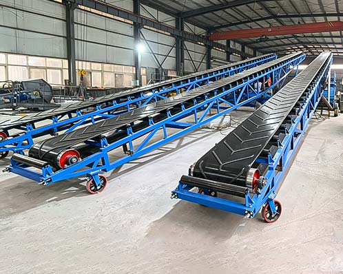 Portable Belt CONVEYOR pou manyen kawotchou ak transpò